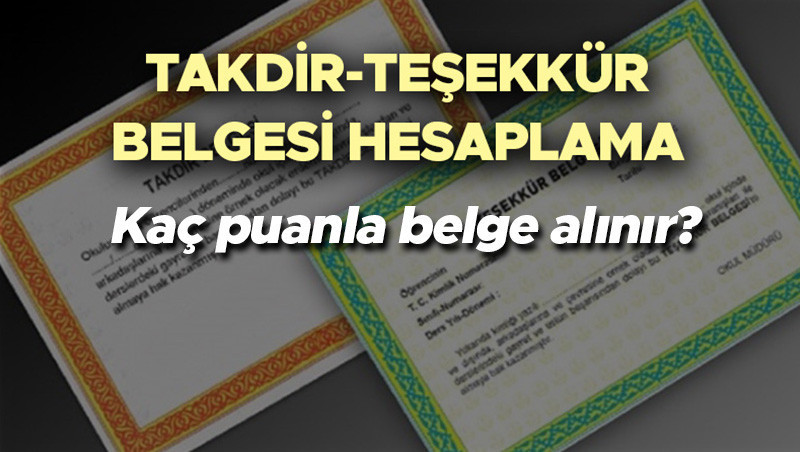 TAKDİR TEŞEKKÜR HESAPLAMA 2026 MEB | Takdir-teşekkür belgesi kaç puanla alınır 2026? İlkokul, ortaokul, lise takdir – teşekkür belgesi ortalama puan bilgisi!